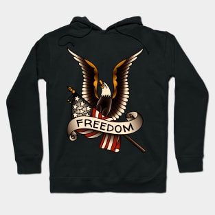 OldSalt American Traditional Freedom Eagle with Flag Hoodie